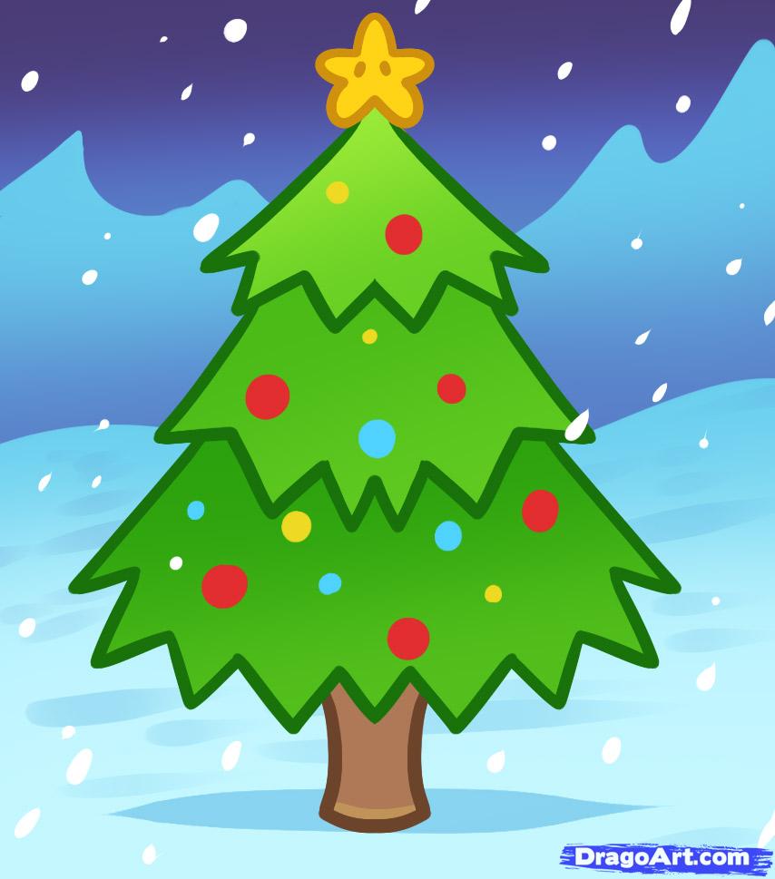 854x969 How To Draw A Christmas Tree For Kids, Step - Christmas Tree Drawing Easy