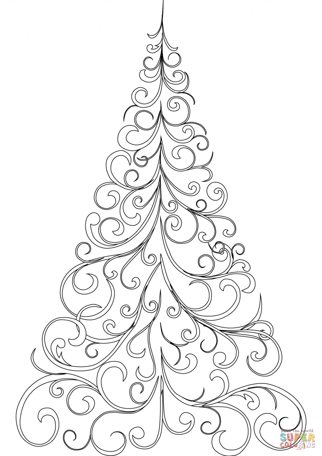 1024x1449 coloring pages christmas tree coloring book drawing - Christmas Tree Drawing For Coloring