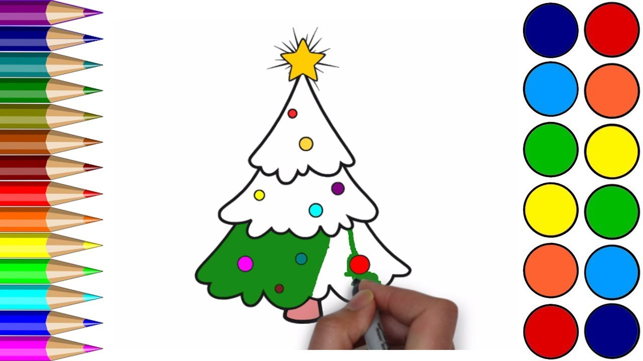 1280x720 drawing christmas tree for children xmas tree coloring pages - Christmas Tree Drawing For Coloring