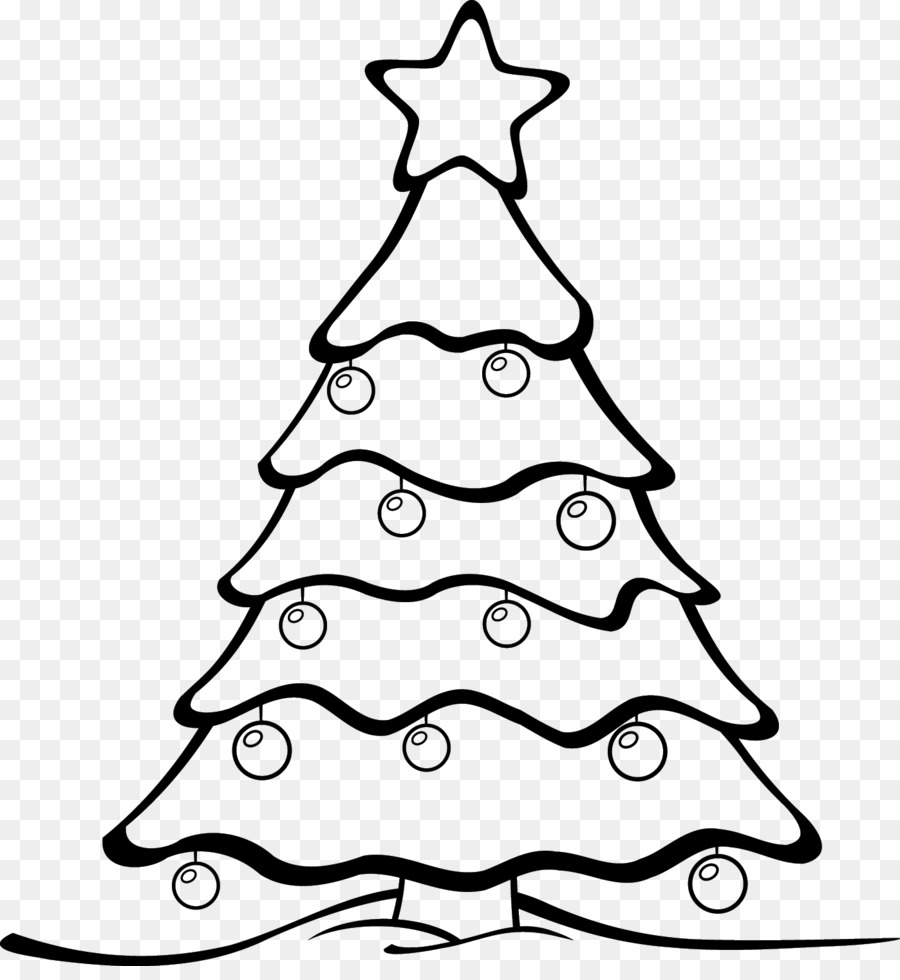 900x980 christmas tree christmas tree drawing line art clip coloring png - Christmas Tree Drawing For Coloring