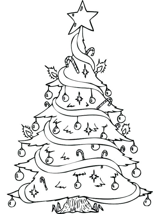 530x712 coloring christmas tree drawing for coloring - Christmas Tree Drawing For Coloring