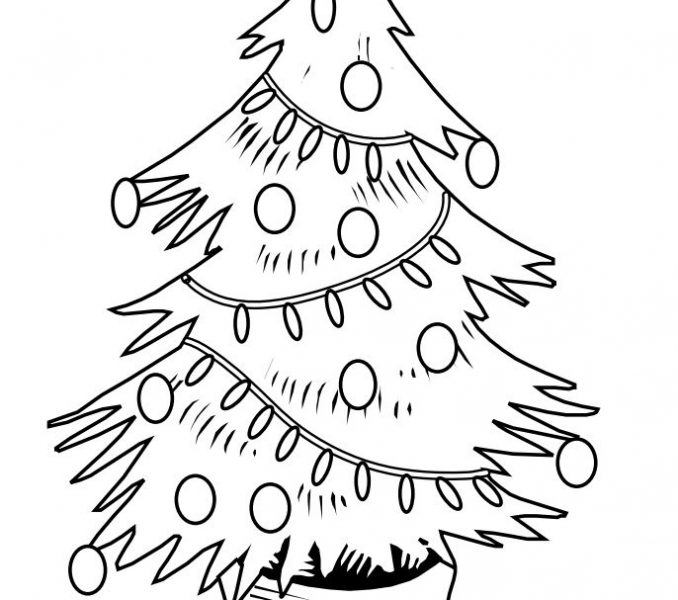 678x600 christmas tree drawing for coloring free christmas tree - Christmas Tree Drawing For Kids