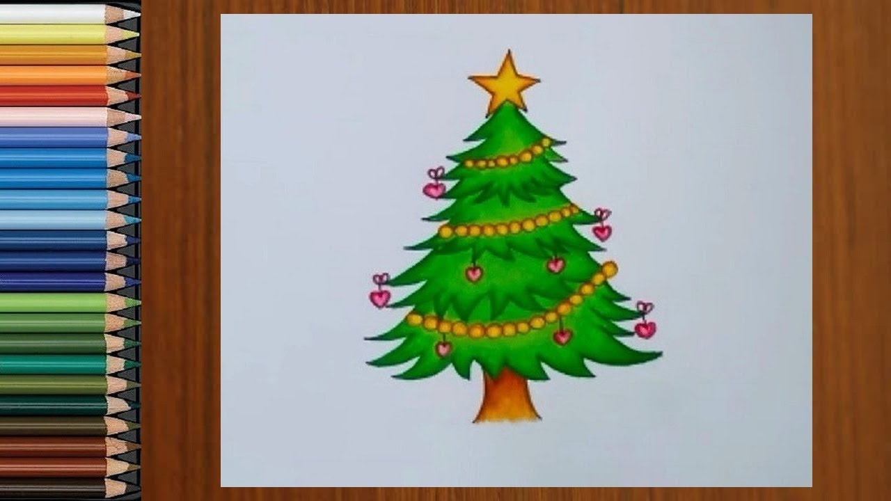 1280x720 how to draw a christmas tree for kids christmas tree drawing - Christmas Tree Drawing For Kids