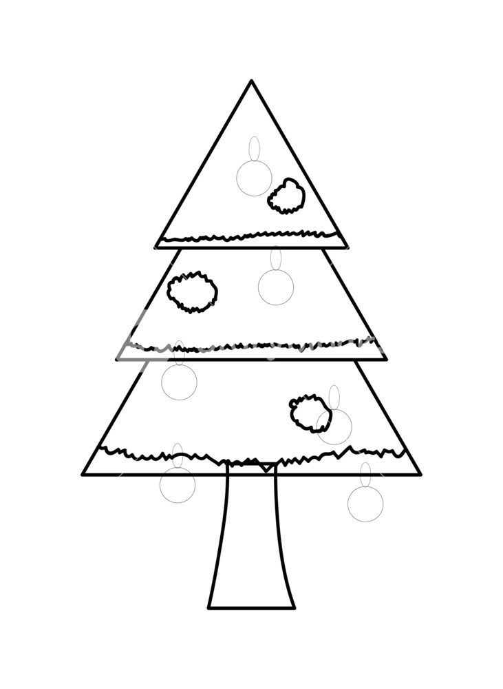 731x1000 Christmas Tree Drawing Shape Royalty Free Stock Image - Christmas Tree Drawing Images