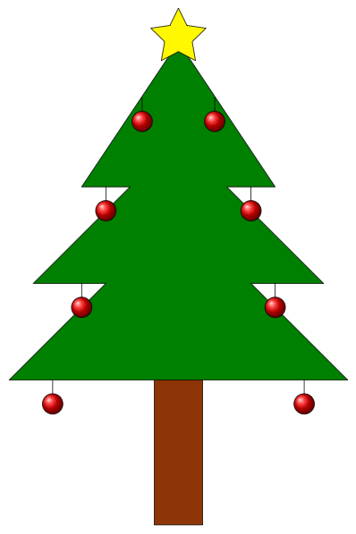 398x598 How Can We Draw A Christmas Tree With Decorations, Using Tikz - Christmas Tree Drawing Images