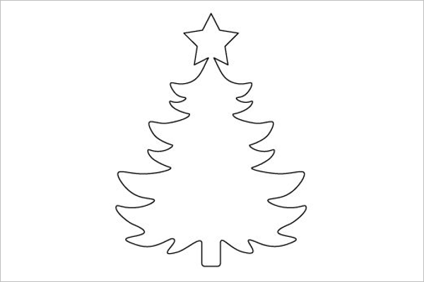 600x400 Christmas Tree Drawing Outline - Christmas Tree Drawing Outline