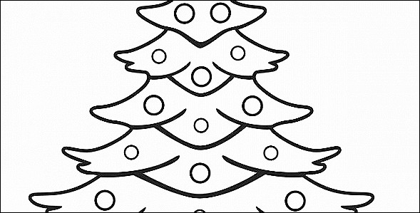 589x299 Christmas Tree Drawing Outline - Christmas Tree Drawing Outline