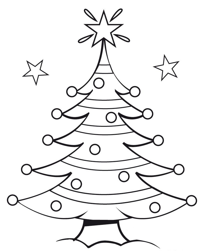 819x1007 Outline Archives - Christmas Tree Drawing Outline