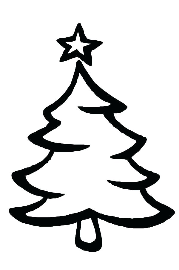 600x903 Christmas Tree Coloring Template Pictures To Color Or Kids Drawing - Christmas Tree Drawing Pic