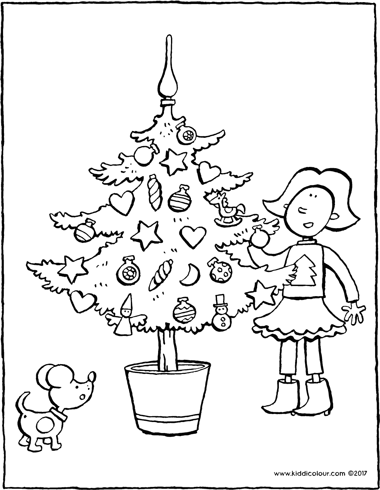 1240x1600 Emma Beside The Christmas Tree - Christmas Tree Drawing Pic
