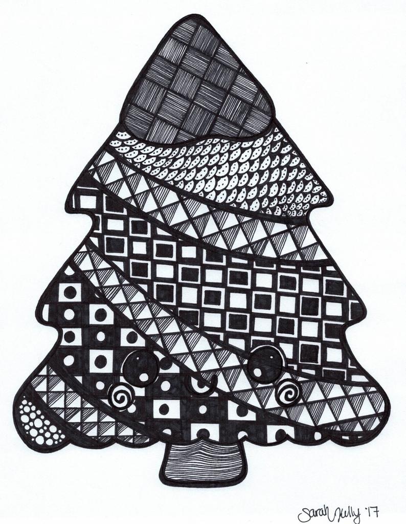 794x1024 Christmas Tree Drawing Etsy - Christmas Tree Drawing Pictures