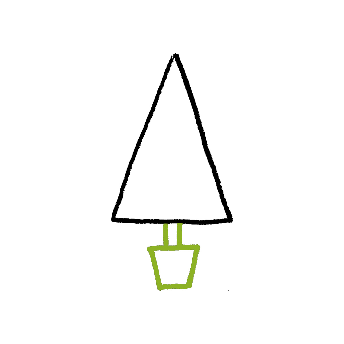 1200x1200 How To Draw A Christmas Tree Cartoon Tutorials - Christmas Tree Drawing Step By Step