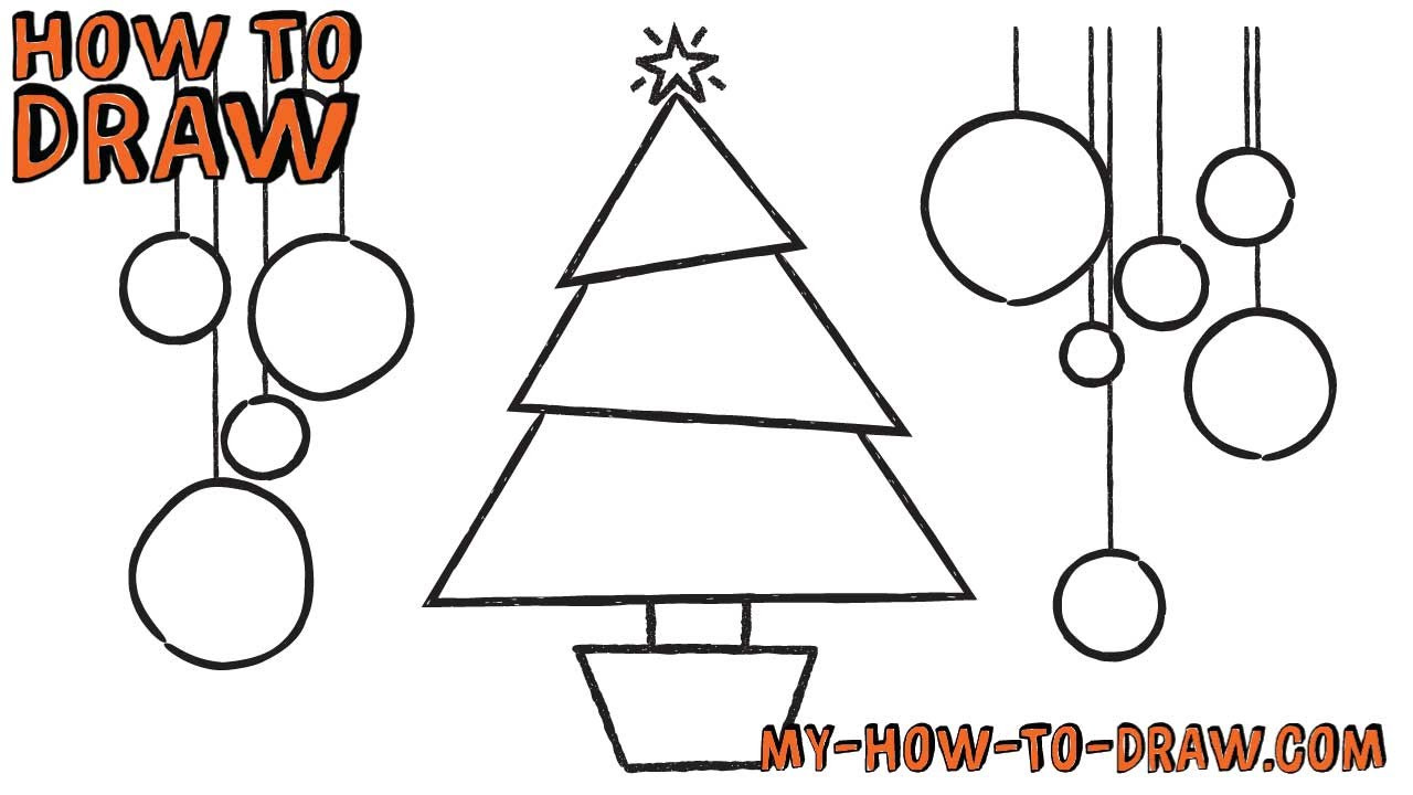 1280x720 Cool Things To Draw Step - Christmas Tree Drawing Step By Step