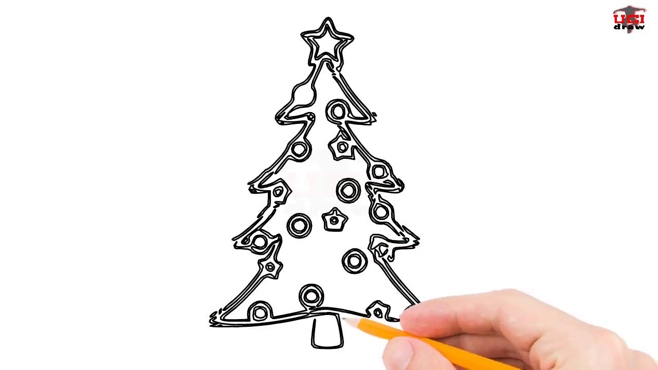 Christmas Tree Drawing Steps At Paintingvalley.com 