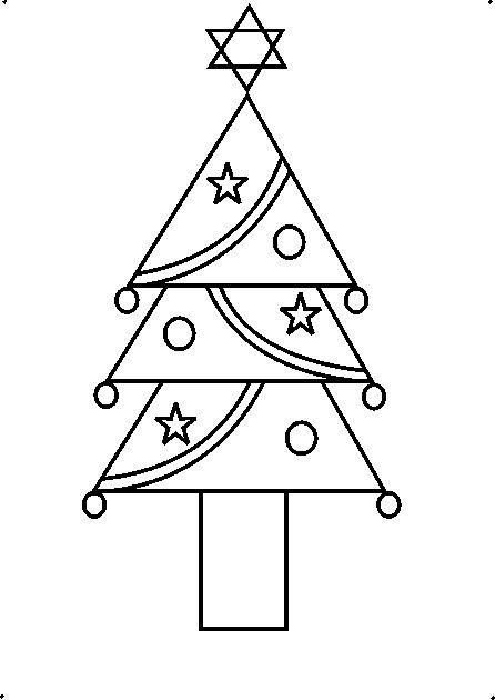 446x630 How To Draw A Decorative Christmas Tree Using Geometrical Shapes - Christmas Tree Drawing Steps