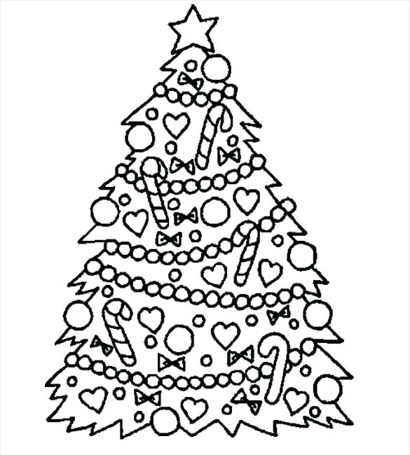 585x650 Collection Of Lights High Quality Free A Decorations Drawing - Christmas Tree Drawing Template