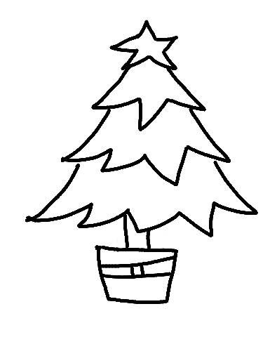395x480 christmas tree line drawing projects christmas tree painting - Christmas Tree Drawing Template