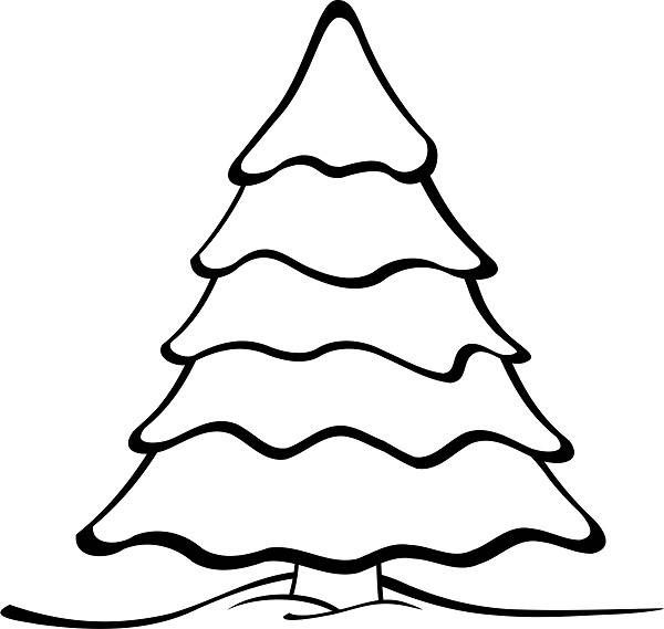 600x569 Basic Christmas Tree Outline Drawing Clip Art Pictures, Images - Christmas Tree Drawing Template
