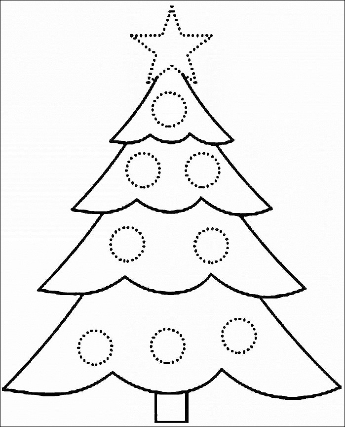 699x864 Christmas Tree Coloring - Christmas Tree Drawing Template