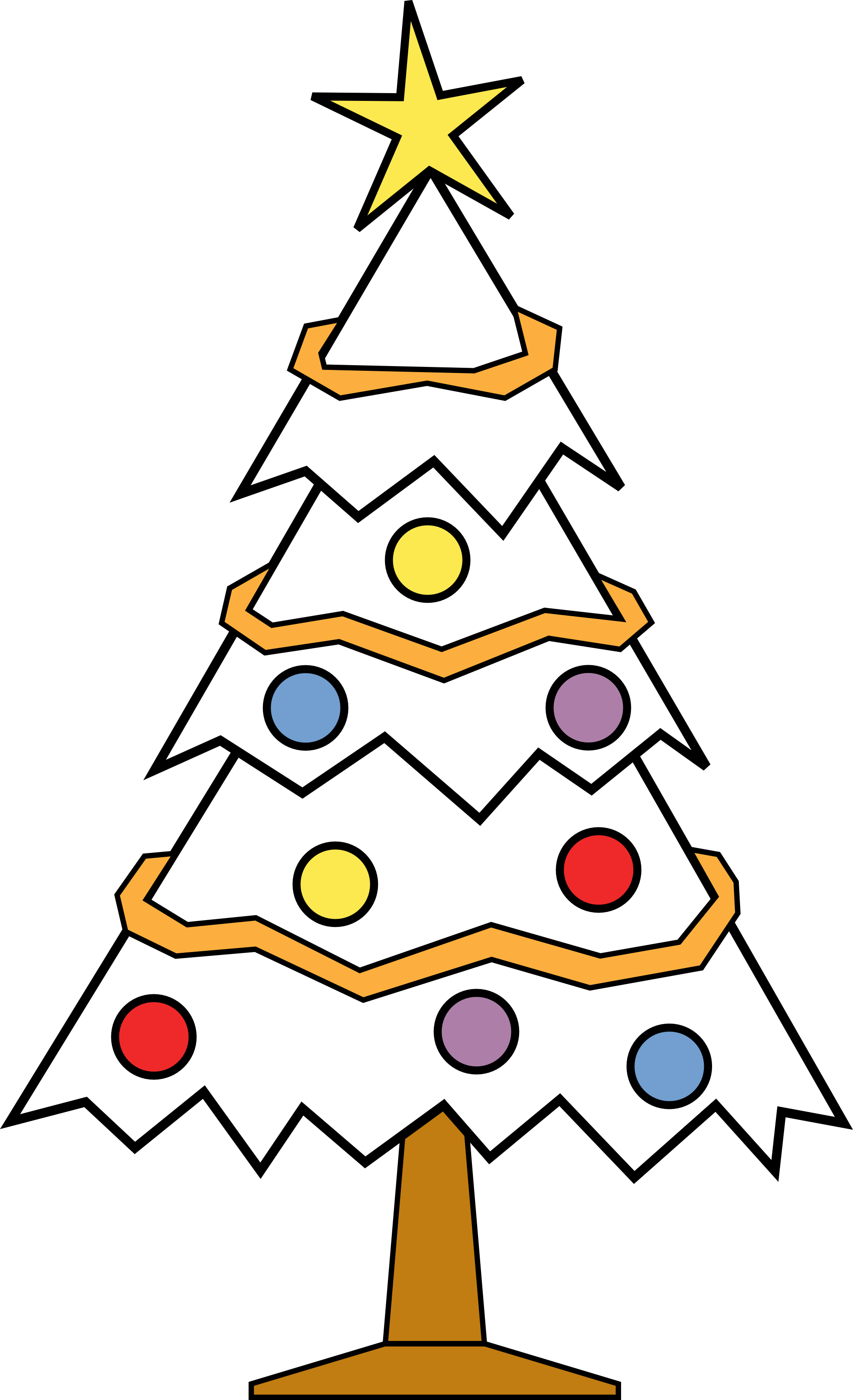 1979x3247 Christmas Tree Clip Art Freeuse Stock Black And White Free - Christmas Tree Line Drawing