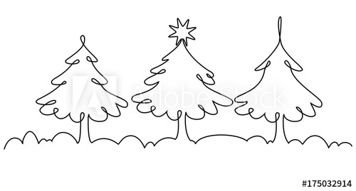 500x269 Christmas Tree One Line Drawing - Christmas Tree Line Drawing