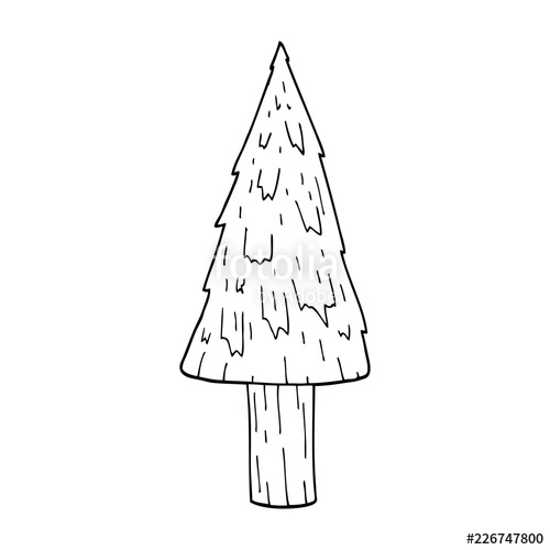 500x500 Line Drawing Cartoon Christmas Tree Stock Image And Royalty Free - Christmas Tree Line Drawing