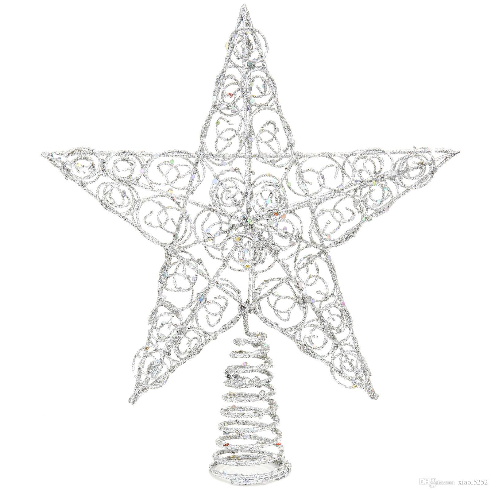 1600x1600 bcp christmas tree star topper w glitter design silver - Christmas Tree Star Drawing