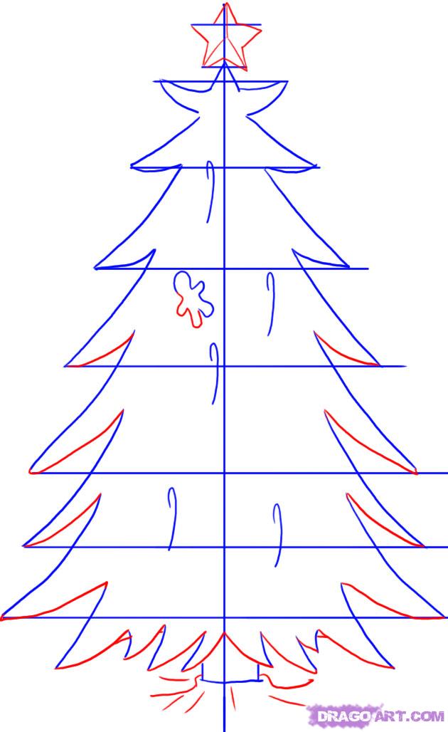 Как нарисовать елку ребенку. Елка для рисования. Поэтапное рисование новогодней елки. Пошаговое рисование елочки. Рисования карандашом нарядная елка.