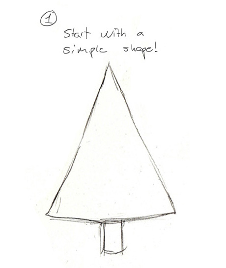 460x547 Drawing Christmas Trees The Story Elves - Christmas Tree Step By Step Drawing