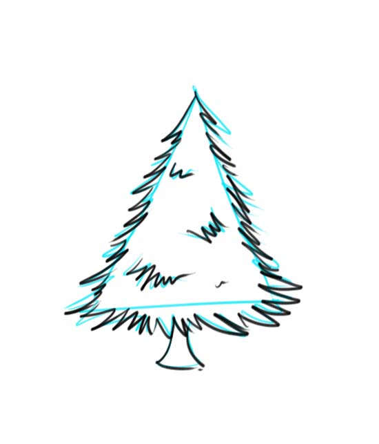 550x643 How To Draw A Christmas Tree - Christmas Tree Step By Step Drawing
