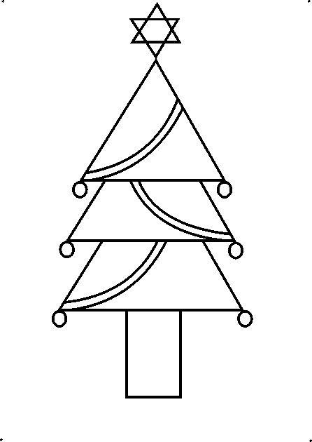 446x630 how to draw a decorative christmas tree using geometrical shapes - Christmas Tree Step By Step Drawing