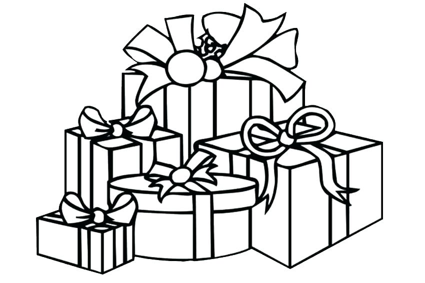 850x567 Coloring Pages For Christmas Tree Gift - Christmas Tree With Presents Drawing