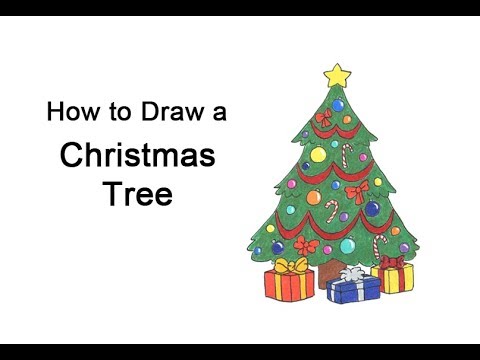 480x360 how to draw a christmas tree with presents underneath - Christmas Tree With Presents Drawing