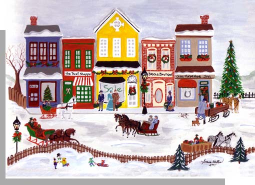 Christmas Village Drawing at PaintingValley