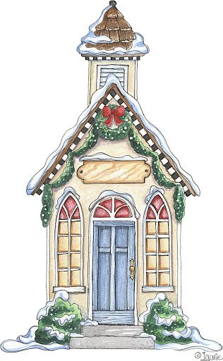 316x512  - Christmas Village Drawing