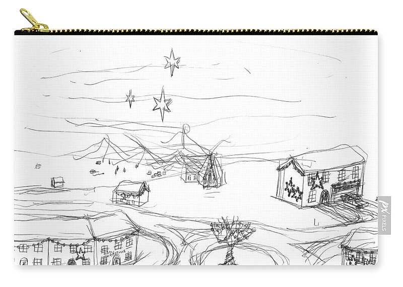 800x570 Christmas Village Carry All Pouch For Sale - Christmas Village Drawing
