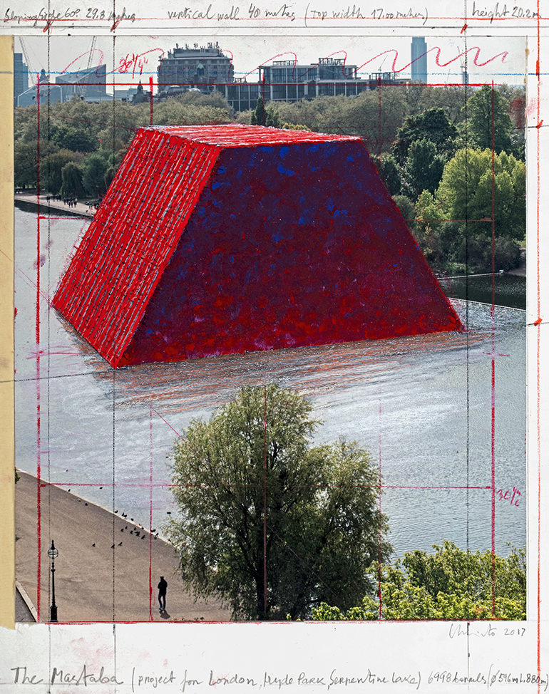770x974 christo lands in london with floating sculpture and serpentine - Christo Drawings