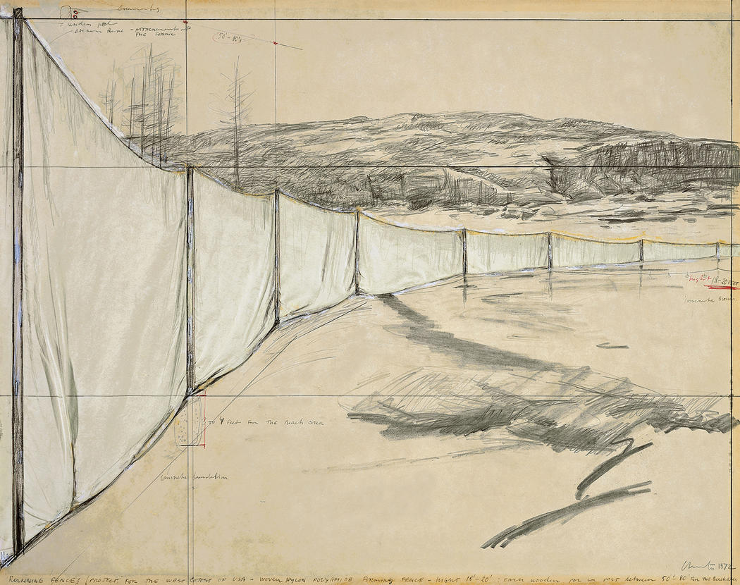 1050x830 christo and jeanne claude projects running fence - Christo Drawings