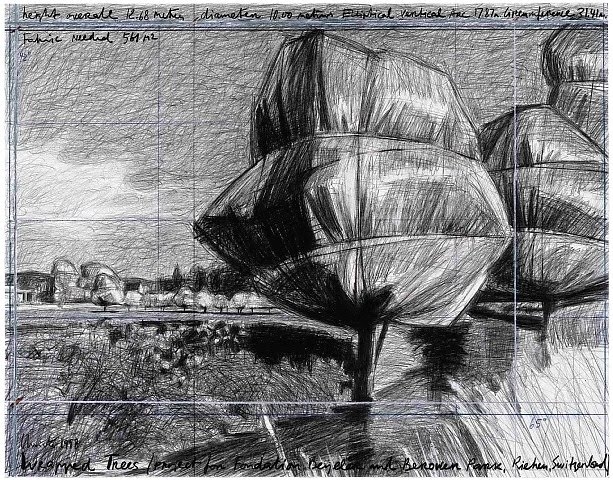 613x480 christo wrapped objects - Christo Drawings
