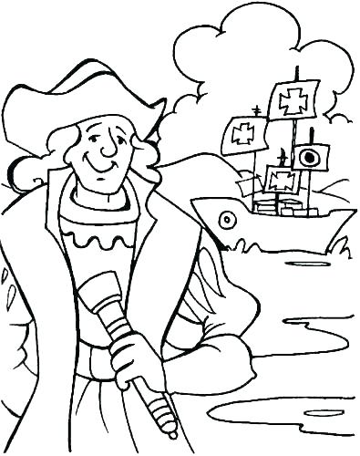 395x500 Christopher Columbus Coloring Coloring Sheets Coloring - Christopher Columbus Drawing