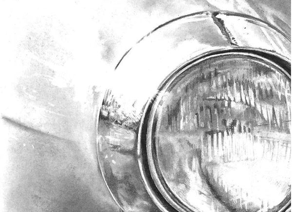 600x436 how to draw realistic metallic effects with pencil - Chrome Drawing