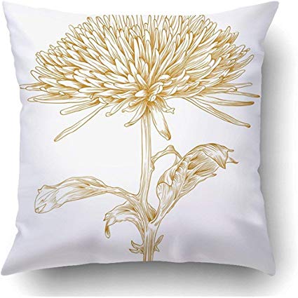 425x425 I Do Throw Pillow Covers Drawing Chrysanthemum Flower - Chrysanthemum Flower Drawing