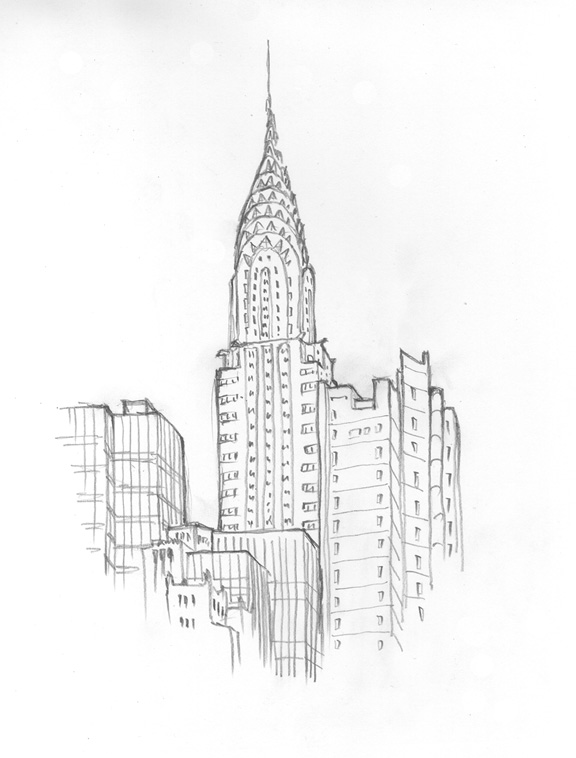 576x758 The Chrysler Building Matteo Pericoli - Chrysler Building Drawing