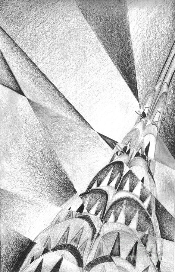 581x900 Christler Building Drawing - Chrysler Building Drawing
