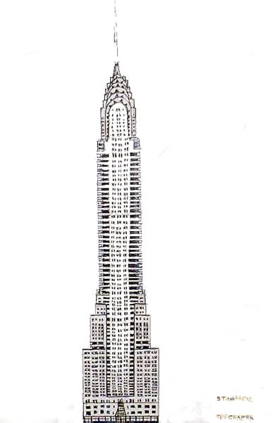390x600 Chrysler Building - Chrysler Building Drawing