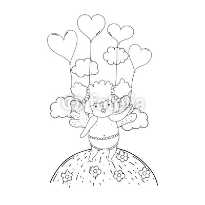 400x400 cute cupid chubby girl with balloons helium heart shape buy - Chubby Girl Drawing