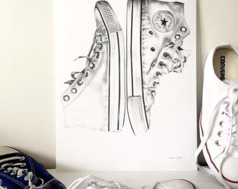 340x270 Chuck Taylor Art Etsy - Chuck Taylor Drawing