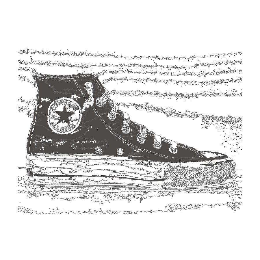 900x900 Chuck Taylor High Tops Drawing - Chuck Taylor Drawing