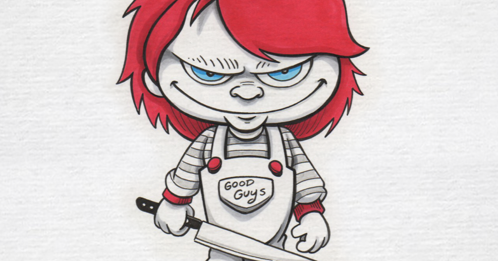 987x518 planet pulp celebrating pulp culture good guy chucky doll - Chucky Doll Drawing