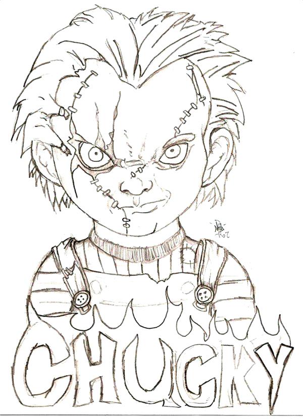 Chucky Drawing Outline